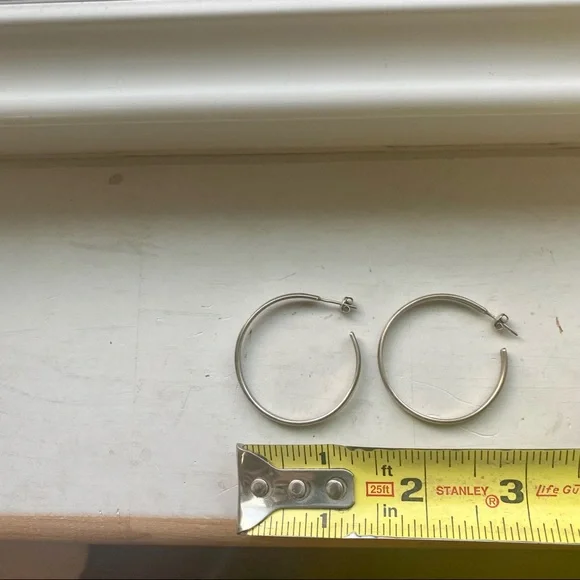 Vintage silver hoops - Picture 7 of 7